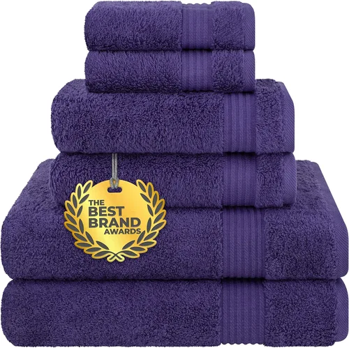 Vista 364 de Cotton Paradise 100% Cotton Turkish Washcloth Set for Bathroom, 4 Piece Soft Absorbent Small Hand Face Towels Wash Rags, Lilac