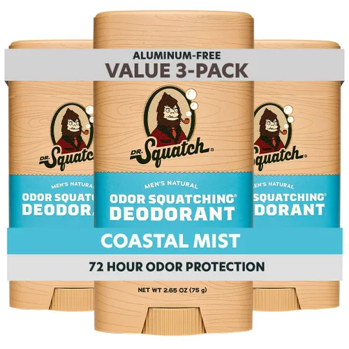 Vista 10 de Dr. Squatch - Desodorante natural para hombres - Sin aluminio, elimina el olor - Birchwood Breeze (2.65 oz, paquete de 3)