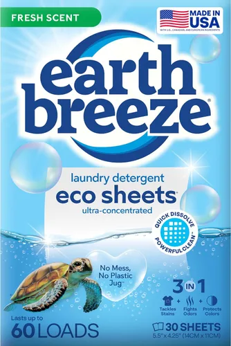 Vista 13 de Earth Breeze Hojas de detergente para ropa calmante lavanda, 60 cargas, sábanas ecológicas para lavandería, hojas de jabón de viaje para ciclos