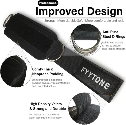 Vista 6 de Bandas de resistencia al tobillo con puños, entrenamiento de mujer para gimnasio en casa, ejercicio de glúteos en casa, correa de tobillo