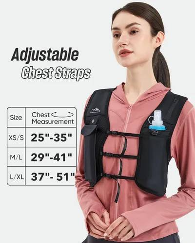 Vista 2 de Zelvot Chaleco para Correr para Mujeres y Hombres, Patente Original de EE. UU., Chaleco de Hidratación para Correr con Correas de Pecho Ajustables