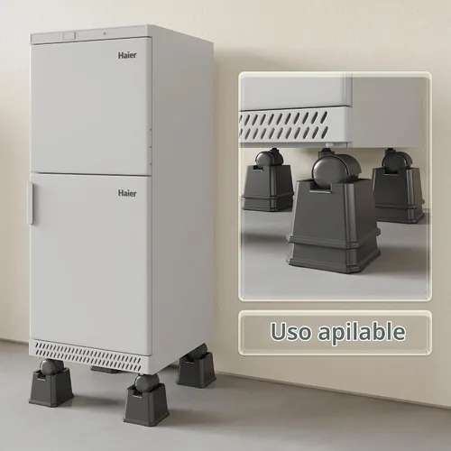 Vista 9 de Paquete de 9 elevadores de cama de 3 pulgadas resistentes para muebles que se adaptan a ruedas de cama, sofá, mesa y sofá, color negro