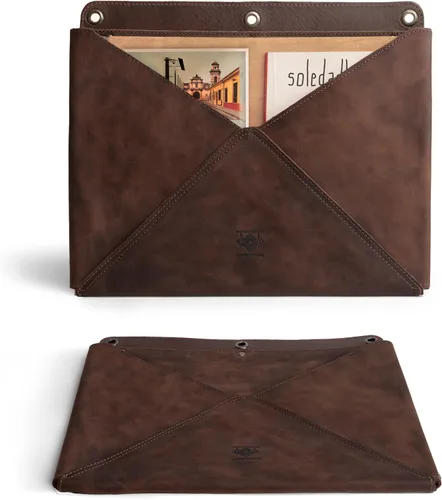 Organizador de archivos de pared, organizador de pared de cuero para oficina, soporte de archivos de pared colgante/organizador de correo, elegante