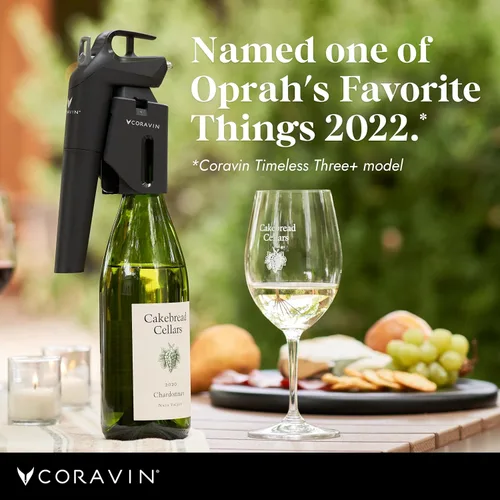 Vista 6 de Coravin Timeless Three Plus Sistema de preservación de vino Protector de vino Con 2 cápsulas de gas argón puro y aireador de vino Negro