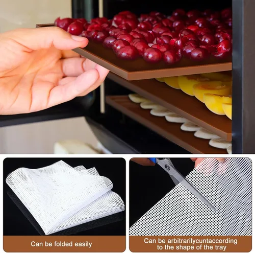 Vista 5 de 8 alfombrillas deshidratadoras de silicona, 10 hojas de deshidratador de pantalla de malla, antiadherentes, bandejas reutilizables para secadora