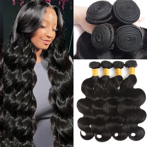 Vista 28 de 3 manojos de cabello humano 12A, ondulado, 100% sin procesar, cabello humano virgen brasileño de tejido rápido (14, 16, 18 pulgadas)