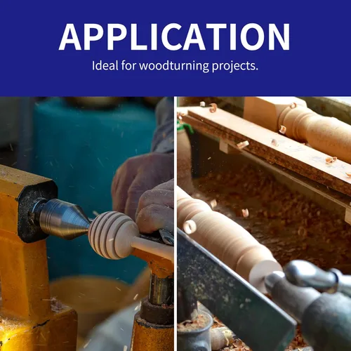 Vista 6 de HFS (R) Centro de contrapunto vivo resistente con punta de 60 grados herramienta de torno de madera para proyectos de carpintería (#1 cónico Morse)