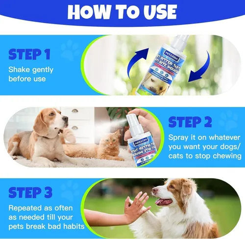 Vista 6 de Spray amargo de manzana amarga para perros: 3.4 fl oz de aerosol amargo natural sin alcohol para que los perros dejen de masticar lamer, spray