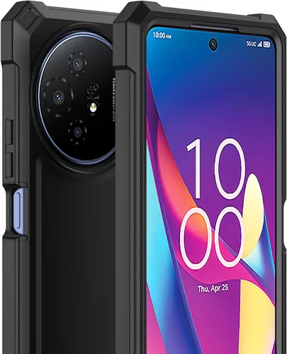 Vista 8 de Funda para TCL 50 XL/60 XE 5G con protector de pantalla de cristal, TCL 50XL, diseño de doble capa, absorbente de golpes, cuerpo completo, protector