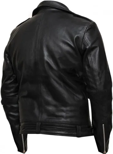 Vista 5 de Mens Motorcycle Leather Jacket Black - Real Lambskin Asymmetrical Rider Jacket for Bikers Genuine Leather