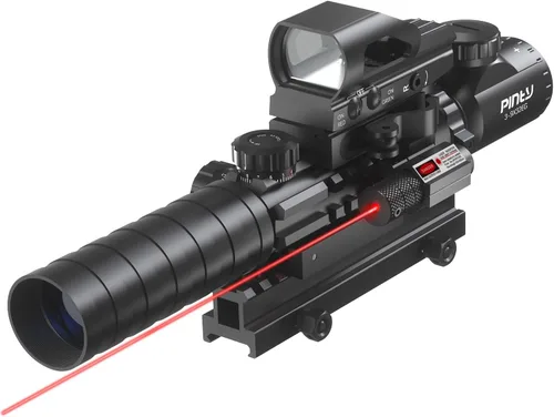 Vista 10 de PINTY Tactical Rifle Scope Combo: 3-9x32 3-9x40 4-12x50 4-16x50 Illuminated Optics, Red Dot Sight, Laser, RGB Rangefinder Riflescope for 20mm
