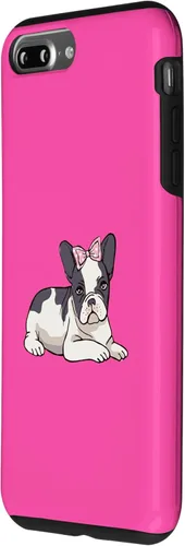 Vista 2 de Funda para iPhone 7 Plus/8 Plus Frenchie Bulldog Francés, cachorro, lindo lazo para mascotas, cachorros