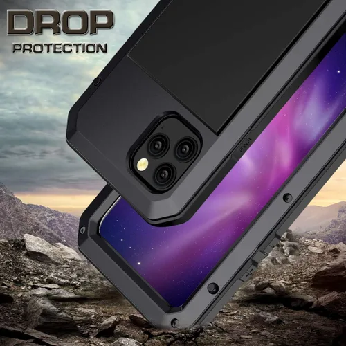 Vista 4 de Marrkey Funda protectora de cuerpo completo para iPhone 11 Por, resistente a los golpes, funda de metal de aleación de aluminio con protector
