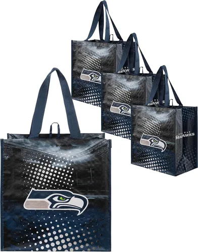 Vista 10 de FOCO - Bolsas de compras reutilizables con logotipo del equipo de la NFL unisex adulto, paquete de cuatro
