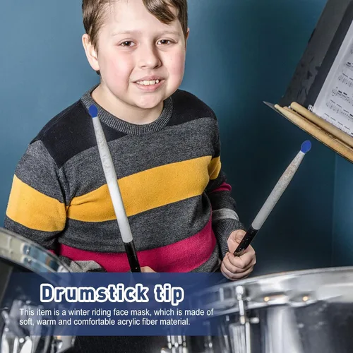 Vista 2 de VICASKY 6 pares de fundas de goma para baquetas, accesorios de amortiguador de tambor, punta de baqueta, puntas de práctica silenciosas, punta