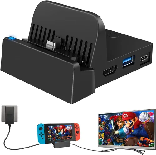TV Docking Station for Nintendo Switch, WEGWANG Portable TV Dock Station Replacement for Official Nintendo Switch with HDMI and USB 3.0 Port