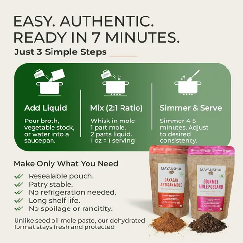 Vista 3 de Auténtica salsa de topo poblano – Salsa mexicana para topos con cacao real, 20 ingredientes naturales, sin aceite de semillas, sin azúcar añadido