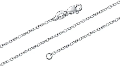 BORUO Collar de cadena de cable de plata de ley 925 | Cadena de cable impermeable chapada en oro de 14K | Collar de plata italiana de 1mm y 1.5mm