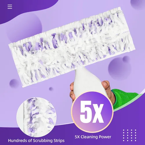 Vista 3 de Paquete de 24 almohadillas desechables para mopa eléctrica multisuperficie, repuesto para limpieza de suelos