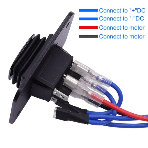 Vista 3 de TWTADE Interruptor Basculante de Palanca Momentáneo Impermeable de Polaridad Inversa 12V DC 10A Control de Motor Arriba Abajo 6 Pines 3 Posiciones