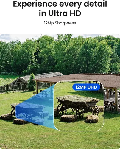 Vista 3 de REOLINK Sistema de cámaras de seguridad con cable de 12MP, 4 piezas H.265 Cámaras de vigilancia PoE de 12 megapíxeles UHD, detección de personas