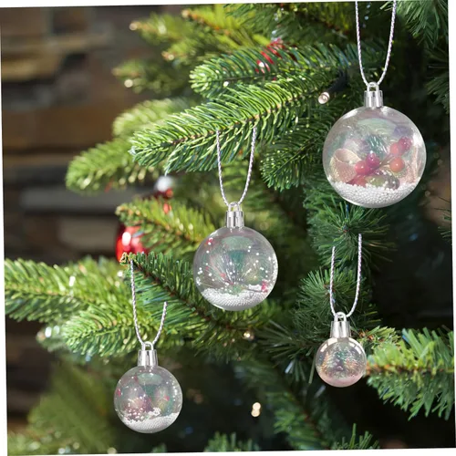 Vista 7 de Adornos de bola de Navidad, bolas transparentes, esferas transparentes, adornos para árbol de Navidad, decoración de esfera rellenable, manualidades