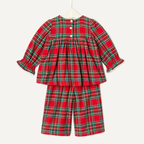 Vista 5 de Tienda Essentials x Sofia Grainge - Conjunto de franela de manga larga para bebés y niñas