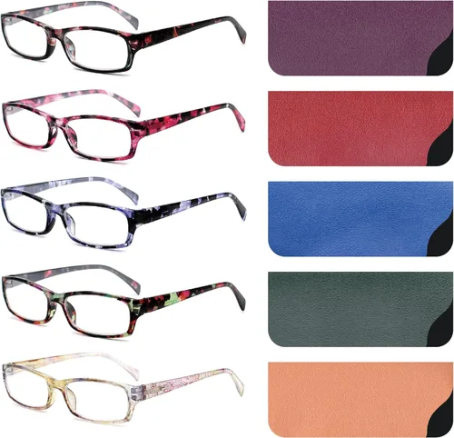 Vista 8 de Yogo Vision Reading Glasses 5 Pairs Fashion Ladies Quality Designed Spring Hinge Readers for Women