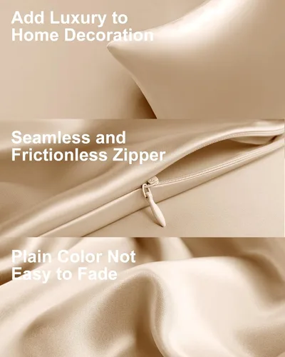 Vista 6 de THXSILK Funda de almohada 100% seda de morera para la salud del cabello y la piel, funda de almohada suave y lisa de 22 momme con cremallera oculta