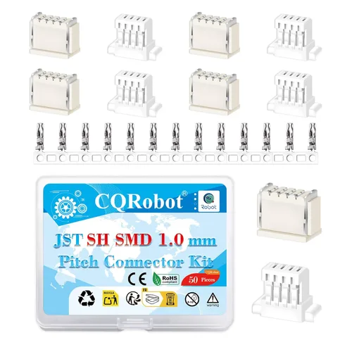 Vista 6 de CQRobot JST EL 4.5 mm de paso 2 pines conector electrónico IC macho, enchufes hembra carcasa y kit de terminales de crimpado en T macho/hembra. 50