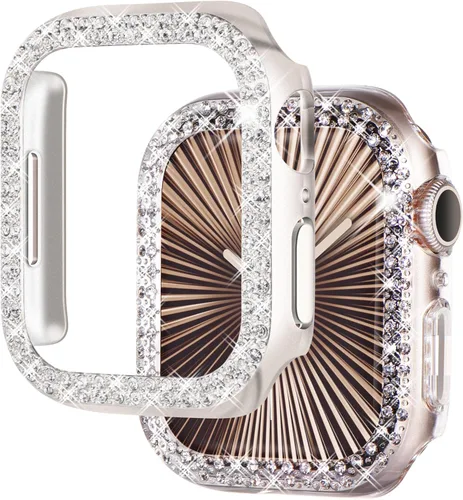 Vista 19 de NewWays Paquete de 2 fundas brillantes compatibles con Apple Watch de 1.496 pulgadas, Series 3, 2, 1, parachoques protector para iWatch Series 1/2/3