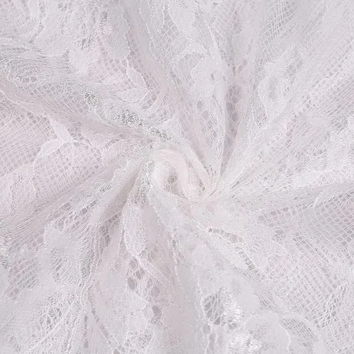 Vista 5 de Blusa corta de malla transparente para mujer, camiseta sexy con encaje y bordado