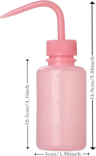 Vista 3 de Paquete de 2 botellas de lavado para tatuajes de 150ml Botella de agua de 5oz para riego de suculentas y uso médico - Rosa
