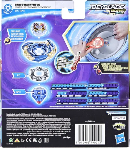 Vista 3 de Bey Blade Burst Surge Speedstorm Spark Power Set – Juego de batalla con lanzador de chispas y juguete de batalla de giro derecho, rojo