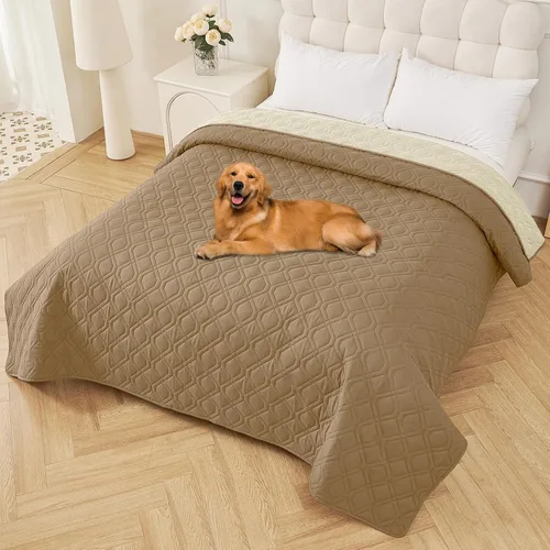 Vista 119 de Smiry Funda impermeable para cama de mascota, suave y lavable, para cama, sofá, reversible, perros pequeños, medianos, grandes, gatos, diseño