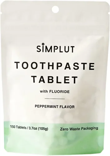Vista 9 de Tabletas masticables de pasta de dientes con flúor, paquete de 60 – Cuidado bucal de tamaño de viaje, pestañas dentales veganas ecológicas