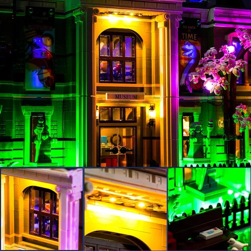 Vista 5 de BrickBling Luz LED para Lego Kit de construcción de museo de historia natural iluminación de control remoto compatible con Lego 10326