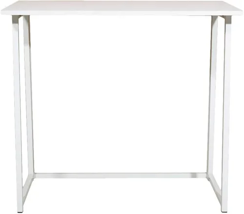 Vista 6 de Volowoo Escritorio plegable simple para computadora, escritorio plegable para computadora para espacios pequeños, escritorio de oficina en casa que