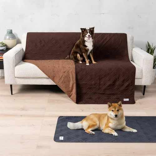 Vista 2 de PetAmi Funda de sofá impermeable para perros, manta impermeable para mascotas, funda reversible para muebles, protector de sofá para cama