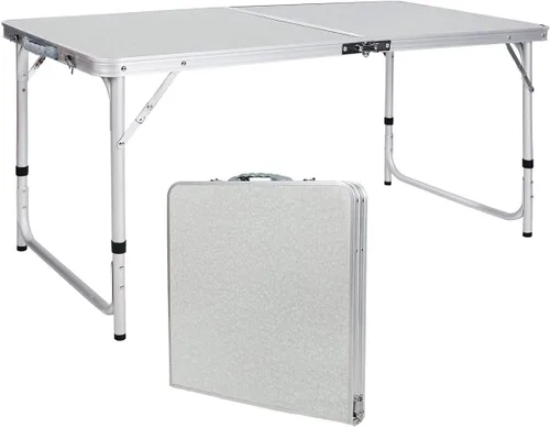 Vista 11 de REDCAMP Mesa plegable pequeña de altura ajustable de 23.6 x 15.7 x 10.2 pulgadas/19 pulgadas, mesa de campamento de aluminio ligera