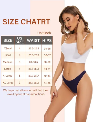 Vista 6 de Sunm Boutique Tangas sin costuras para mujer, tangas invisibles, de nailon, elásticas, ropa