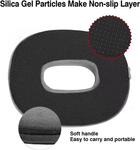 Vista 5 de Cojín de espuma viscoelástica para aliviar hemorroides y pilas, dolor de coxis, adecuado para silla de ruedas, asiento de automóvil, oficina o al
