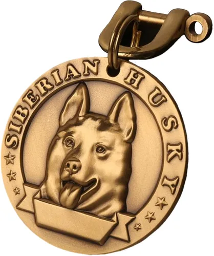 Vista 59 de Etiquetas de identificación para perros de latón macizo con grabado de letras, patrón de alivio 3D frontal, texto personalizado grabado láser