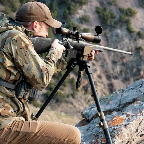 Vista 7 de Primos Trípode de fibra de carbono Apex para disparos de caza, soporte estable para rifle de largo alcance, ajuste fácil con una sola mano