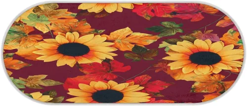 Vista 3 de cfpolar Fall Maples Sunflower Bathroom Rugs Non-Slip Bath Rug Microfiber Bath Mat Absorbent Kitchen Mats and Rugs Machine Washable Oval Plush Floor