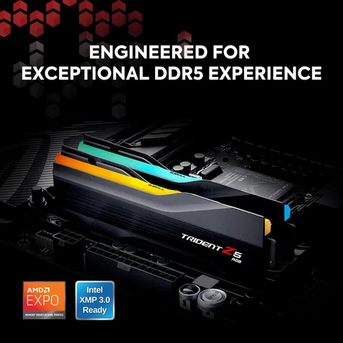 Vista 2 de G.SKILL Trident Z5 RGB Series (Intel XMP 3.0 y AMD Expo) DDR5 RAM 32 GB (2 x 16 GB) 6000MTs CL36-36-36-96 1.35V Memoria de computadora de escritorio