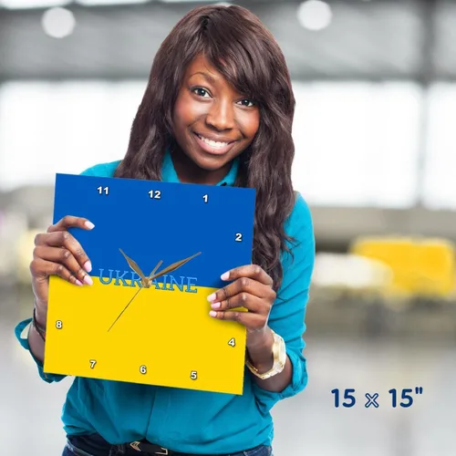 Vista 5 de 3dRose - Bandera de Ucrania de azul y amarillo - Reloj de pared - (dpp-357999-3)