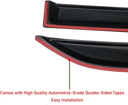 Vista 5 de Lightronic WV94623 - Protector de lluvia para ventana lateral de montaje exterior, humo oscuro, juego de 4 piezas, se adapta a Dodge Ram 1500