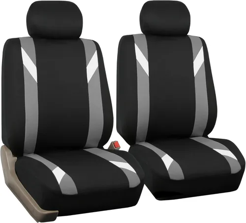 Vista 19 de FH Group - Fundas de tela para asientos delanteros bajos de auto con reposacabezas extraíble, ajuste universal, compatible con bolsa de aire