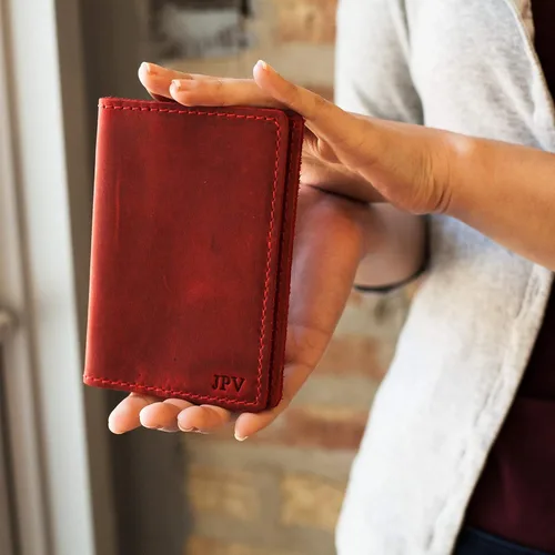 Vista 5 de PEGAI Personalized Leather Passport Holder Cover Wallet Travel Essentials 100% Soft Touch Rustic Travel Wallet Case, International Travel Must